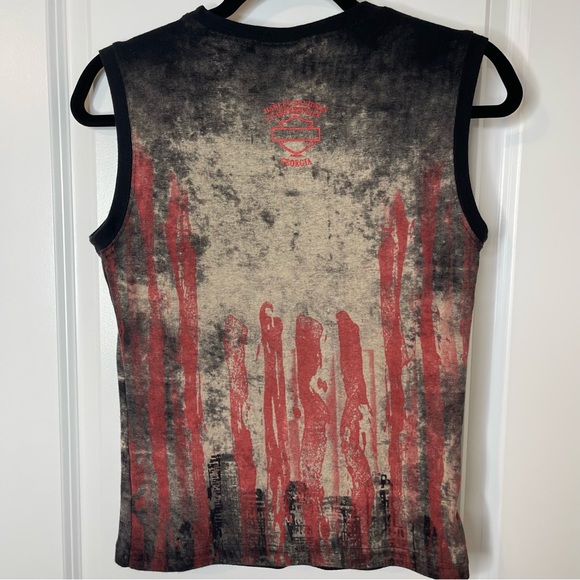 Harley-Davidson Vintage 2005 Liberty Muscle T-Shirt Cartersville Ga Sz L Black - Picture 5 of 8